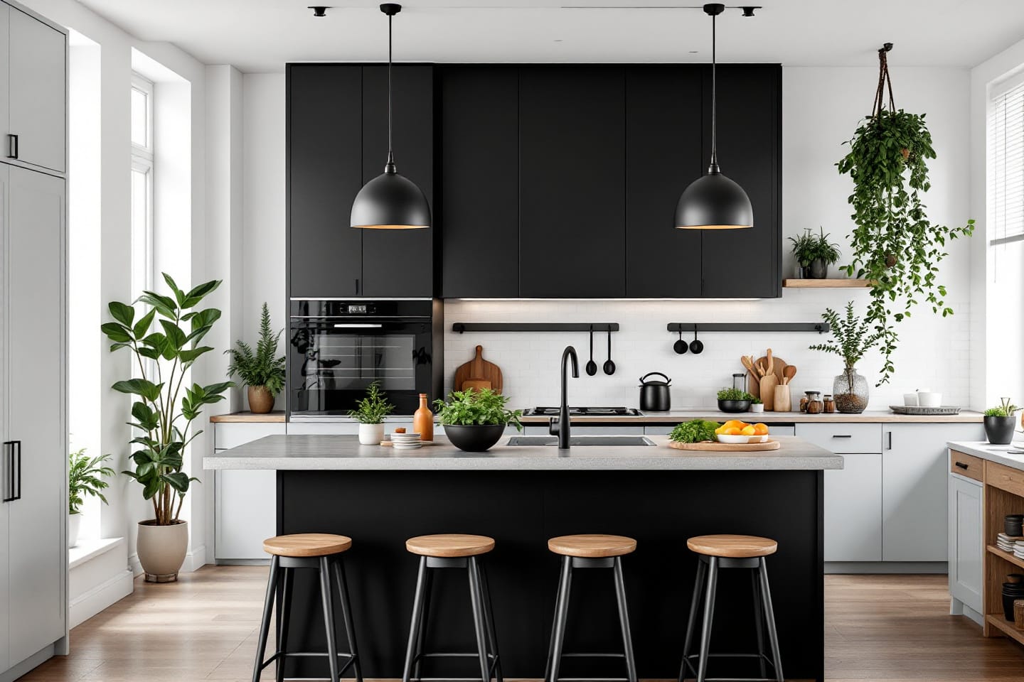 Cuisine noir et bois : quelle couleur de mur pour sublimer votre espace ?