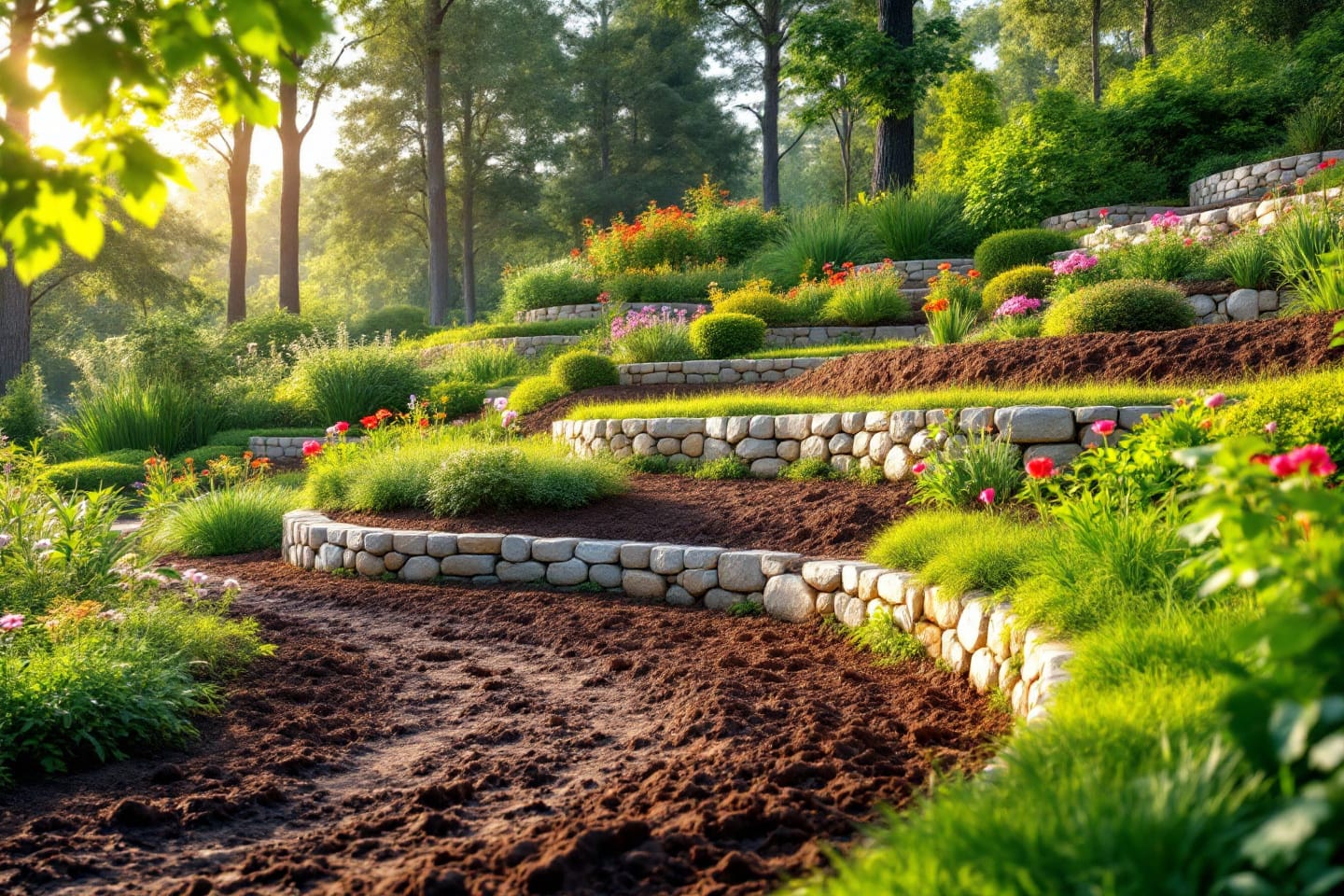apprenez aplanir votre jardin pente transformez en espace plat 1